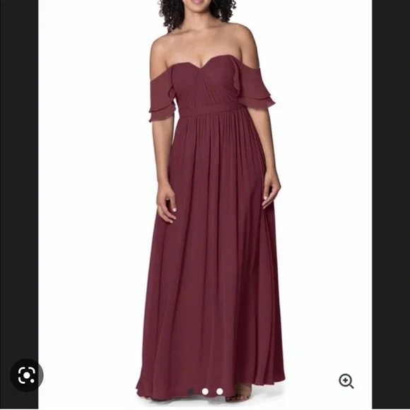 Azazie Razia Dress | Cabernet - Picture 1 of 7
